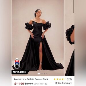 Fashion Nova Black Lovers Lane Taffeta Gown
